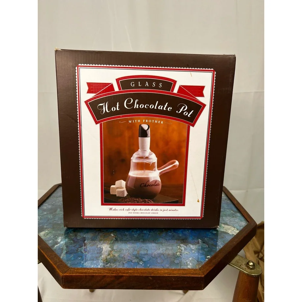 Vintage Williams Sonoma Bonjour Glass Hot Chocolate Pot Frother Maker